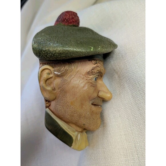 Vintage Bossons Chalkware Head 1969 JOCK Wall Hanging Sculpture Made in England - Picture 9 of 16